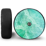 Teal Marble Print Tire Cover With Camera Hole