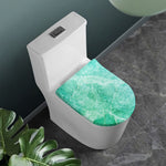 Teal Marble Print Toilet Lid Cover
