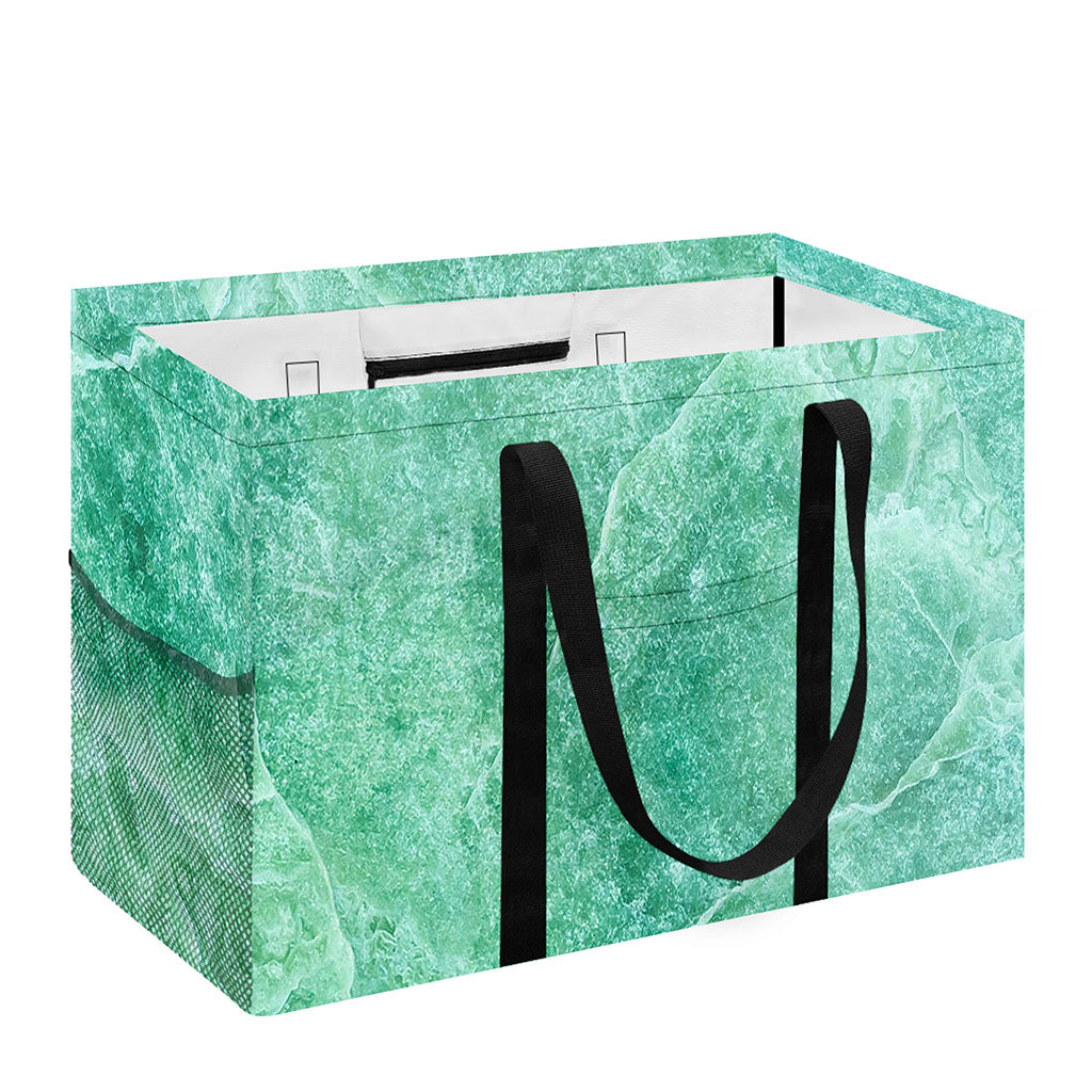 Teal Marble Print Utility Tote Bag