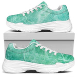 Teal Marble Print White Chunky Shoes