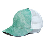 Teal Marble Print White Mesh Trucker Cap