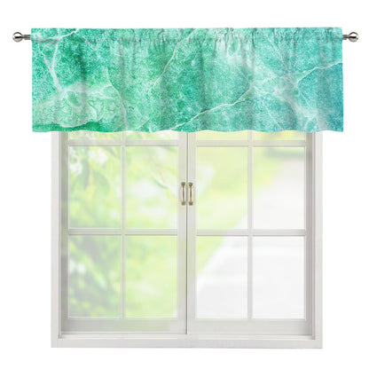 Teal Marble Print Window Valance