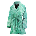 Teal Marble Print Women's Bathrobe