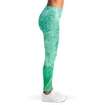 Teal Marble Print Women's Leggings