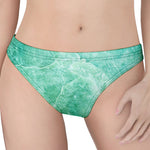 Teal Marble Print Women's Thong