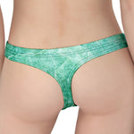 Teal Marble Print Women's Thong