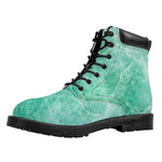 Teal Marble Print Work Boots
