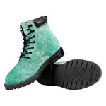 Teal Marble Print Work Boots