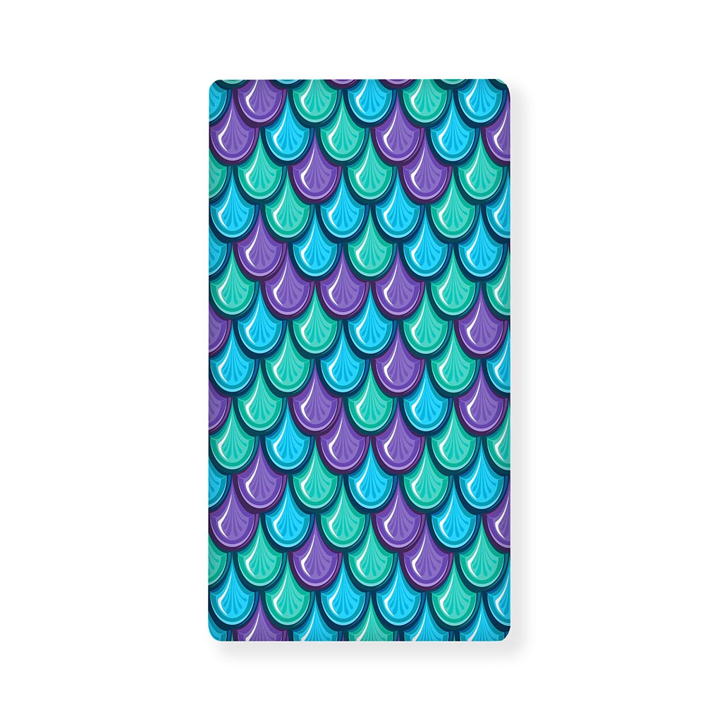 Teal Mermaid Scales Pattern Print Baby Crib Sheet