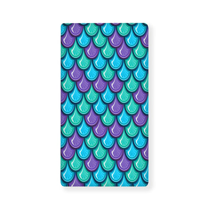 Teal Mermaid Scales Pattern Print Baby Crib Sheet