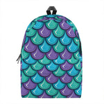 Teal Mermaid Scales Pattern Print Backpack