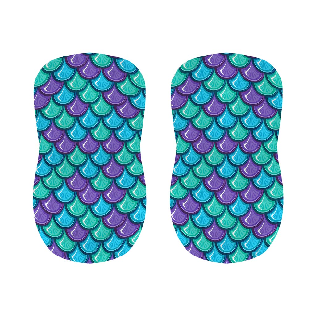 Teal Mermaid Scales Pattern Print Bar Stool Covers