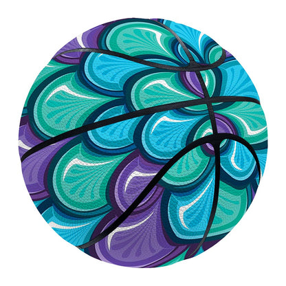Teal Mermaid Scales Pattern Print Basketball