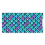 Teal Mermaid Scales Pattern Print Beach Towel