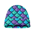 Teal Mermaid Scales Pattern Print Beanie