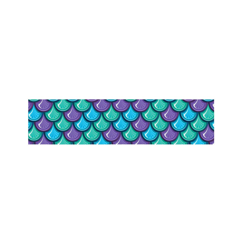 Teal Mermaid Scales Pattern Print Bed Runner