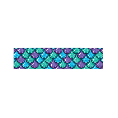Teal Mermaid Scales Pattern Print Bed Runner