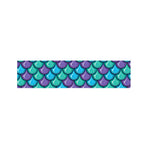 Teal Mermaid Scales Pattern Print Bed Runner