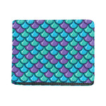 Teal Mermaid Scales Pattern Print Bifold Wallet
