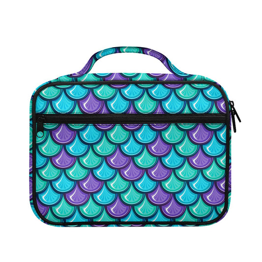 Teal Mermaid Scales Pattern Print Briefcase Bible Bag