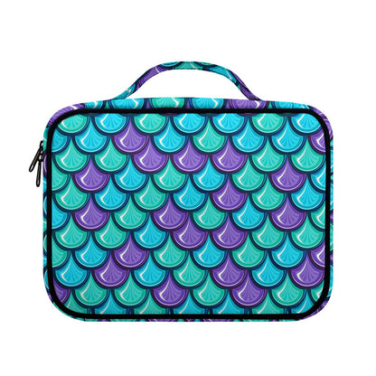 Teal Mermaid Scales Pattern Print Briefcase Bible Bag