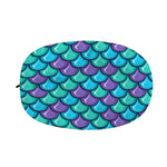 Teal Mermaid Scales Pattern Print Car Side Mirror Covers