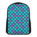 Teal Mermaid Scales Pattern Print Casual Backpack