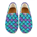 Teal Mermaid Scales Pattern Print Casual Shoes