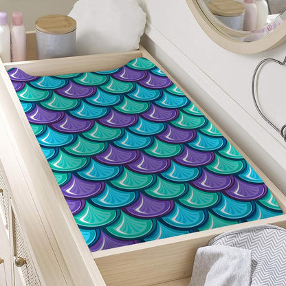 Teal Mermaid Scales Pattern Print Changing Pad Cover