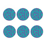 Teal Mermaid Scales Pattern Print Coaster Set