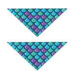 Teal Mermaid Scales Pattern Print Dog Bandana