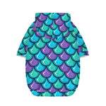 Teal Mermaid Scales Pattern Print Dog Zip Up Hoodie
