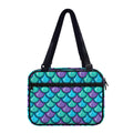 Teal Mermaid Scales Pattern Print Double Strap Bible Bag