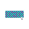 Teal Mermaid Scales Pattern Print Extended Mouse Pad