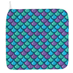 Teal Mermaid Scales Pattern Print Hand Towel