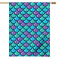 Teal Mermaid Scales Pattern Print House Flag