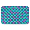 Teal Mermaid Scales Pattern Print Indoor Door Mat