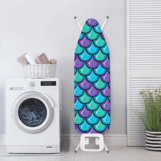 Teal Mermaid Scales Pattern Print Ironing Board Cover