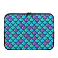Teal Mermaid Scales Pattern Print Laptop Sleeve