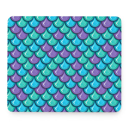 Teal Mermaid Scales Pattern Print Mouse Pad