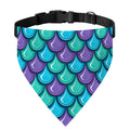 Teal Mermaid Scales Pattern Print Over The Collar Dog Bandana