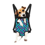 Teal Mermaid Scales Pattern Print Pet Carrier Backpack