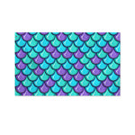 Teal Mermaid Scales Pattern Print Polyester Flag