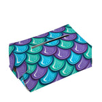 Teal Mermaid Scales Pattern Print Rectangle Tissue Box Cover