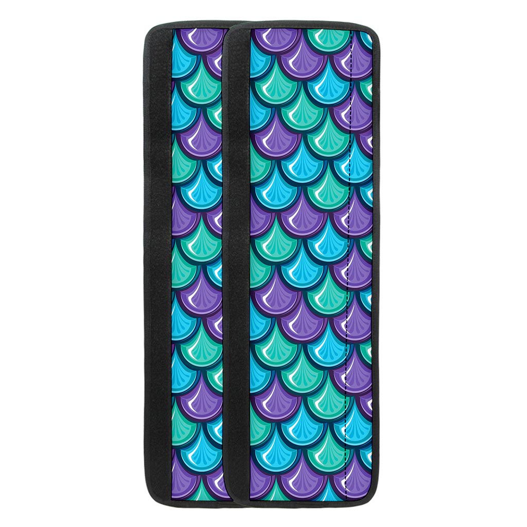 Teal Mermaid Scales Pattern Print Refrigerator Handle Covers