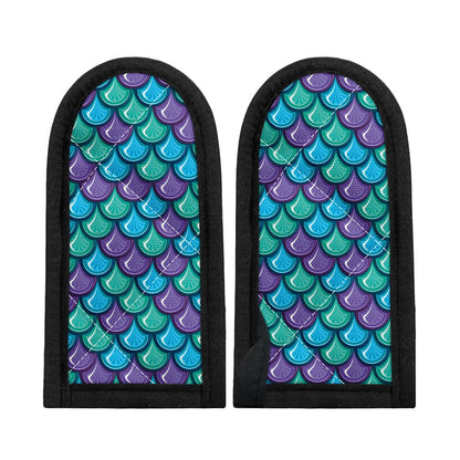 Teal Mermaid Scales Pattern Print Skillet Handle Cover