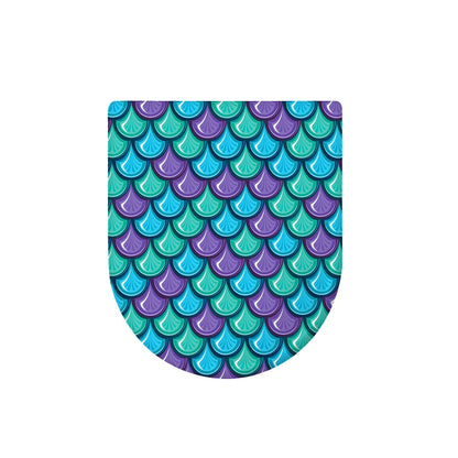 Teal Mermaid Scales Pattern Print Toilet Lid Cover