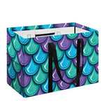 Teal Mermaid Scales Pattern Print Utility Tote Bag