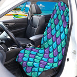 Teal Mermaid Scales Pattern Print Waterproof Car Seat Cover