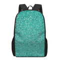 Teal (NOT Real) Glitter Print 17 Inch Backpack